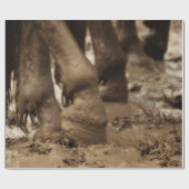 ホース足ウェスタンヴィンテージセピアブラウン素朴 ラッピングペーパー (フラット)