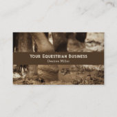 ホース足ウェスタンヴィンテージセピアブラウン素朴 名刺 (正面)