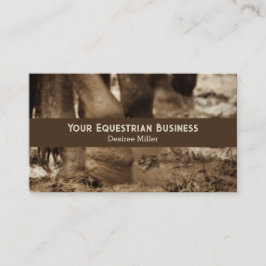 ホース足ウェスタンヴィンテージセピアブラウン素朴 名刺
