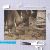 ホース足ウェスタンヴィンテージセピアブラウン素朴 薄葉紙 (クラフト)