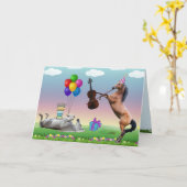 ホース遊ズ・ザ・ヴァイオリン誕生日カード カード (黄色い花)