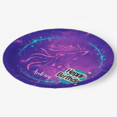 ホース銀河系ハッピーバースデー パーソナライズされた ペーパープレート (アングル)