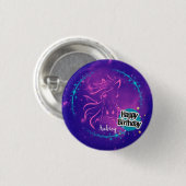 ホース銀河系ハッピーバースデー パーソナライズされた 缶バッジ (正面&裏面)