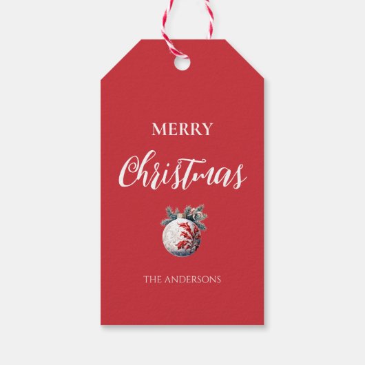 ホース雪だるまクリスマスウォーターエレガントカラー ギフトタグ (裏面)