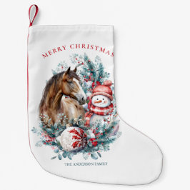 ホース雪だるまクリスマスウォーターエレガントカラー スモールクリスマスストッキング