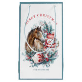 ホース雪だるまクリスマスウォーターエレガントカラー スモールペーパーバッグ (正面)