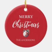 ホース雪だるまクリスマスウォーターエレガントカラー セラミックオーナメント (裏面)