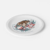 ホース雪だるまクリスマスウォーターエレガントカラー ペーパープレート (アングル)