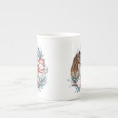 ホース雪だるまクリスマスウォーターエレガントカラー ボーンチャイナマグカップ (正面)