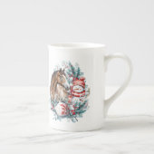 ホース雪だるまクリスマスウォーターエレガントカラー ボーンチャイナマグカップ (右)