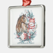 ホース雪だるまクリスマスウォーターエレガントカラー メタルオーナメント (左)