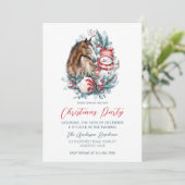 ホース雪だるまクリスマスウォーターエレガントカラー 招待状 (スタンド正面)