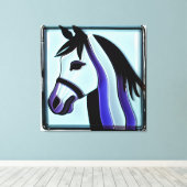 ホース顔キャンバスアート キャンバスプリント (インサイチュ (ウッドフロア))