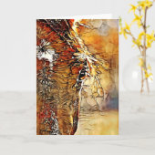 ホース顔抽象芸術1アートカード カード (黄色い花)