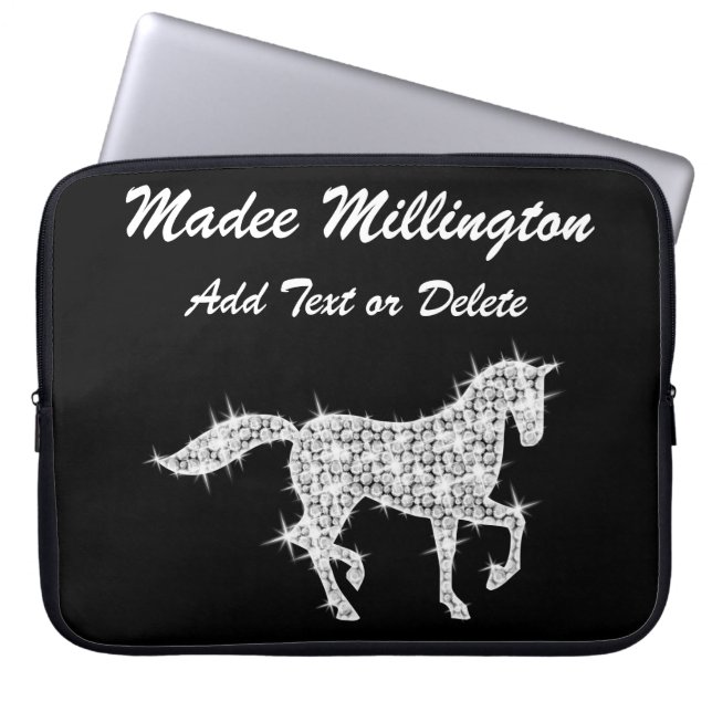 ホース – きらきら光るスリーブ – SRF ラップトップスリーブ (正面)