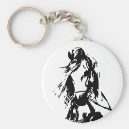 ホース·イン·ハルター·ボタン·キーチェーン キーホルダー