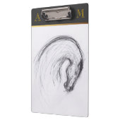 ホース – オリジナルスケッチ- Monogram Clipboard クリップボード (左)