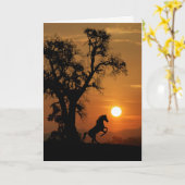 ホース&オークツリー勇気付けられるカード カード (黄色い花)