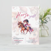 ホース&ライダー誕生日招待状馬術女 招待状 (スタンド正面)