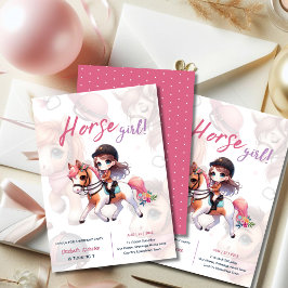 ホース&ライダー誕生日招待状馬術女 招待状