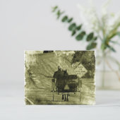 ホース&乳母車セピアグランジ ポストカード (スタンド正面)