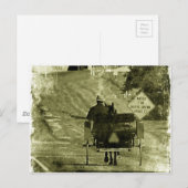 ホース&乳母車セピアグランジ ポストカード (正面/裏面)