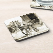 ホース&乳母車セピア コースター (左側)