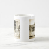 ホース&乳母車セピア コーヒーマグカップ (中央)