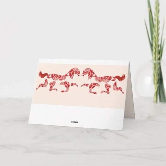 ホース〔占星術の〕十二宮図クリーム中国の年賀状 シーズンカード (裏面)