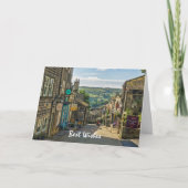 ホーソース ヨークシャー・デイルズ 風景 絵のような カード (正面)