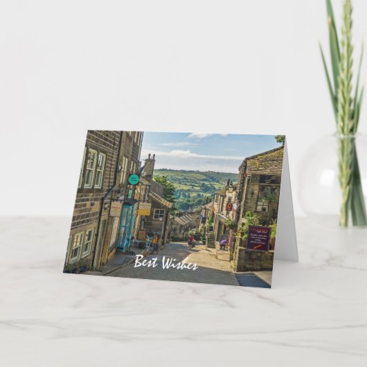 ホーソース ヨークシャー・デイルズ 風景 絵のような カード (正面)