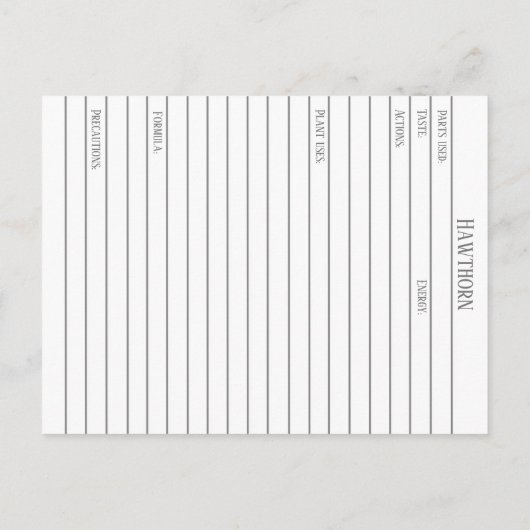 ホーソーンマテリアメディカモノグラフハバル勉強 ポストカード (裏面)