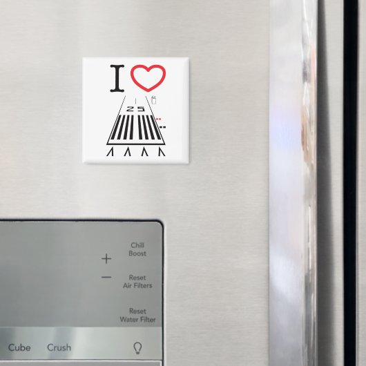 ホーソーン空港滑走路25 – スクエアマグネット マグネット (インサイチュ (冷蔵庫))