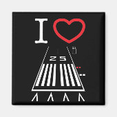 ホーソーン空港滑走路25 – スクエアマグネット マグネット (正面)