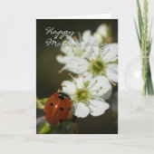 ホーソーン-女性のてんとう虫が付いている母の日カード カード (正面)