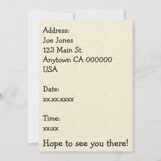 ホーダウン 招待状 (裏面)