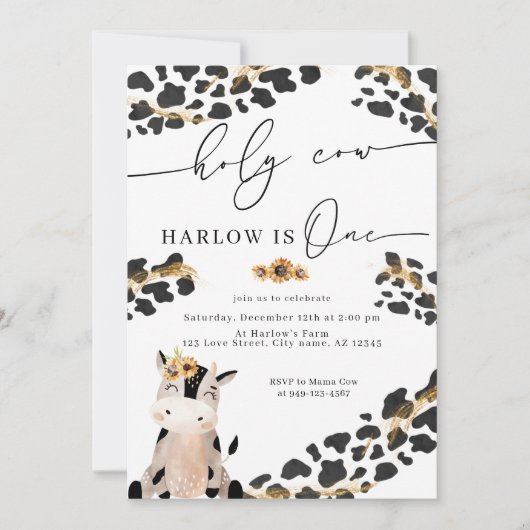 ホーチカウカントリーファームサンフラワーファースト誕生日 招待状 (正面)