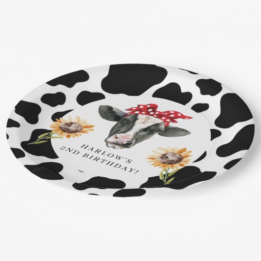 ホーチカウカントリーファームサンフラワー誕生日 ペーパープレート (アングル)