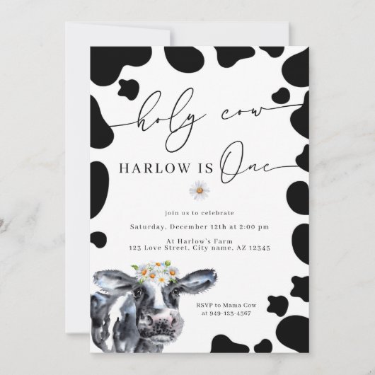 ホーチカウカントリーファームファースト誕生日 招待状 (正面)