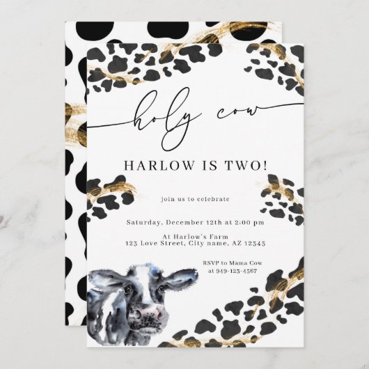 ホーチカウカントリーファーム誕生日招待状 招待状 (正面/裏面)