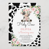 ホーチカウガールピンクフローラファーム誕生日招待状 招待状 (正面/裏面)