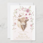 ホーチカウハイランドカウワイルドフラワーズブライダルシャワー 招待状 (正面)