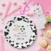 ホーチカウピンクデイジー牛プリント誕生日 ペーパープレート (パーティー)