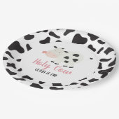 ホーチカウピンクデイジー牛プリント誕生日 ペーパープレート (アングル)