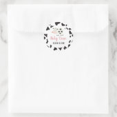 ホーチカウピンクデイジー牛プリント誕生日 ラウンドシール (バッグ)