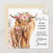 ホーチカウベビーシャワーボホーハイランドカーフ招待状 招待状 (正面/裏面)