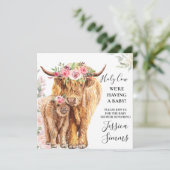 ホーチカウベビーシャワーボホーハイランドカーフ招待状 招待状 (スタンド正面)