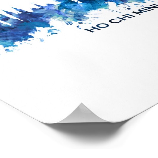 ホーチミンシティベトナムスカイラインブルー ポスター (角)