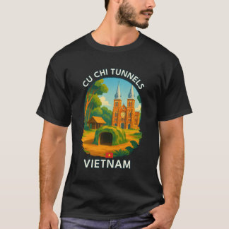 ホーチミン市地域ベトナム クチの地下道 アジアの象徴的ランドマーク Tシャツ