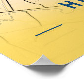 ホーチミン – ベトナムイエローシティマップ ポスター (角)